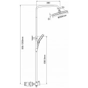 Душевая стойка Gappo G2403-48 с термостатом, белый хром Душевая стойка Gappo G2403-48 с термостатом, белый хром