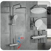 Душевая стойка Gappo G2403-48 с термостатом, белый хром Душевая стойка Gappo G2403-48 с термостатом, белый хром