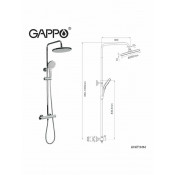 Душевая стойка Gappo G2403-48 с термостатом, белый хром Душевая стойка Gappo G2403-48 с термостатом, белый хром