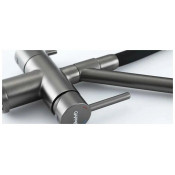 Смеситель для кухни Gappo G4398-89 с подключением фильтра питьевой воды, черный/оружейная сталь Смеситель для кухни Gappo G4398-89 с подключением фильтра питьевой воды, черный/оружейная сталь