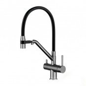 Смеситель для кухни Gappo G4398-89 с подключением фильтра питьевой воды, черный/оружейная сталь Смеситель для кухни Gappo G4398-89 с подключением фильтра питьевой воды, черный/оружейная сталь