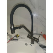 Смеситель для кухни Gappo G4398-89 с подключением фильтра питьевой воды, черный/оружейная сталь Смеситель для кухни Gappo G4398-89 с подключением фильтра питьевой воды, черный/оружейная сталь