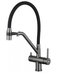 Смеситель для кухни Gappo G4398-89 с подключением фильтра питьевой воды, черный/оружейная сталь Смеситель для кухни Gappo G4398-89 с подключением фильтра питьевой воды, черный/оружейная сталь