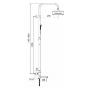 Душевая стойка Frap F24007-6 с термостатом, черный