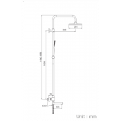 Душевая стойка Frap F24007-6 с термостатом, черный