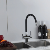 Смеситель для кухни Gappo G4395-30 с подключением фильтра, черный/хром Смеситель для кухни Gappo G4395-30 с подключением фильтра, черный/хром