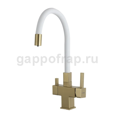 Смеситель для кухни Gappo G4395-33 с подключением фильтра, белый/золото Смеситель для кухни Gappo G4395-33 с подключением фильтра, белый/золото