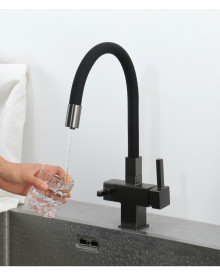 Смеситель для кухни Gappo G4395-36 с подключением фильтра, черный Смеситель для кухни Gappo G4395-36 с подключением фильтра, черный
