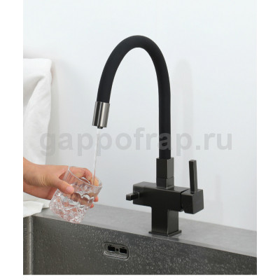 Смеситель для кухни Gappo G4395-36 с подключением фильтра, черный Смеситель для кухни Gappo G4395-36 с подключением фильтра, черный