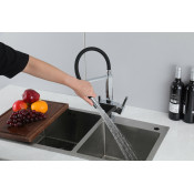 Смеситель для кухни Gappo G4395-50 с подключением фильтра, черный хром Смеситель для кухни Gappo G4395-50 с подключением фильтра, черный хром