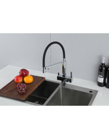 Смеситель для кухни Gappo G4395-50 с подключением фильтра, черный хром Смеситель для кухни Gappo G4395-50 с подключением фильтра, черный хром