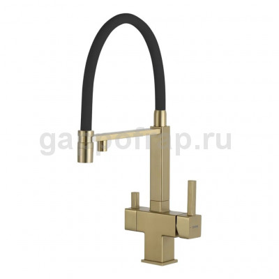 Смеситель для кухни Gappo G4395-53 с подключением фильтра, черрный/золото Смеситель для кухни Gappo G4395-53 с подключением фильтра, черрный/золото