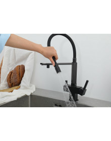 Смеситель для кухни Gappo G4395-56 с подключением фильтра, черный Смеситель для кухни Gappo G4395-56 с подключением фильтра, черный