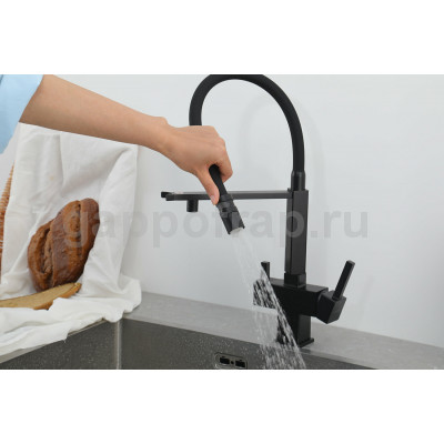 Смеситель для кухни Gappo G4395-56 с подключением фильтра, черный Смеситель для кухни Gappo G4395-56 с подключением фильтра, черный