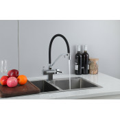 Смеситель для кухни Gappo G4395-60 с подключением фильтра, хром/черный Смеситель для кухни Gappo G4395-60 с подключением фильтра, хром/черный