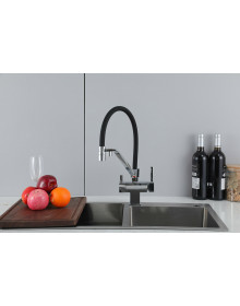 Смеситель для кухни Gappo G4395-60 с подключением фильтра, хром/черный Смеситель для кухни Gappo G4395-60 с подключением фильтра, хром/черный