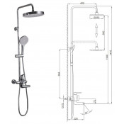 Душевая стойка Frap F2417, хром Душевая стойка Frap F2417, хром