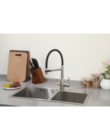 Смеситель для кухни Frap F4398-5 с подключением фильтра питьевой воды, черный/сатин