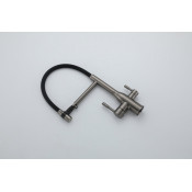 Смеситель для кухни Frap F4398-9 c подключением фильтра питьевой воды, черный/оружейная сталь