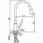 Смеситель для мойки Frap F4044-3 с гибким изливом, матовое золото/черный Смеситель для мойки Frap F4044-3 с гибким изливом, матовое золото/черный