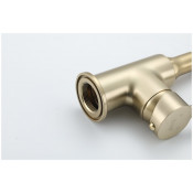 Смеситель для мойки Frap F4044-3 с гибким изливом, матовое золото/черный Смеситель для мойки Frap F4044-3 с гибким изливом, матовое золото/черный