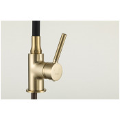 Смеситель для мойки Frap F4044-3 с гибким изливом, матовое золото/черный Смеситель для мойки Frap F4044-3 с гибким изливом, матовое золото/черный