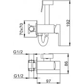 Смеситель Frap F7506-9 с гигиеническим душем, оружейная сталь