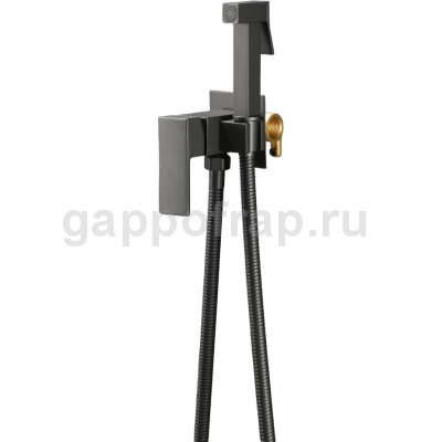 Смеситель Frap F7506-9 с гигиеническим душем, оружейная сталь