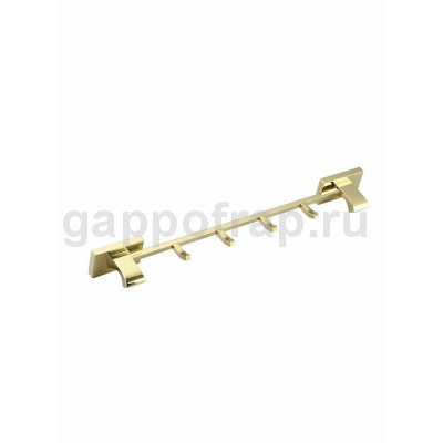 Планка с 4 крючками для ванной Gappo G0716-43, золото