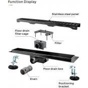 Душевой трап Gappo G87007-39 700х70, оружейная сталь