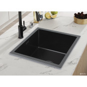 Мойка для кухни с коландером Gappo GS4444-6 0,8 мм 440x440x215 мм, черный