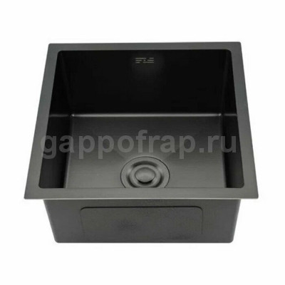 Мойка для кухни с коландером Gappo GS4444-6 0,8 мм 440x440x215 мм, черный