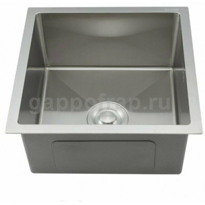 Мойка для кухни с коландером Gappo GS4444 0,8 мм 440x440x215 мм, сатин