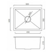 Мойка для кухни с коландером Gappo GS5040 0,8 мм 500x400x215 мм, сатин