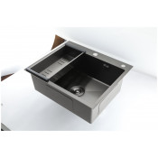 Мойка для кухни с коландером Gappo GS5040-6 0,8 мм 500x400x215 мм, чёрный