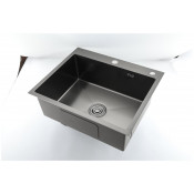 Мойка для кухни с коландером Gappo GS5040-6 0,8 мм 500x400x215 мм, чёрный