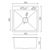 Мойка для кухни с коландером Gappo GS5050-6 0,8 мм 500x500x215 мм, чёрный Мойка для кухни с коландером Gappo GS5050-6 0,8 мм 500x500x215 мм, чёрный