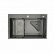 Мойка для кухни с коландером Gappo GS7246 0,8 мм 720x460x215 мм, сатин