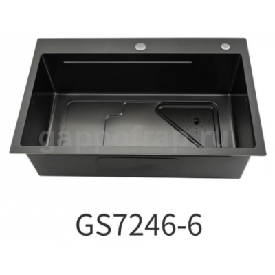 Мойка для кухни с коландером Gappo GS7246-6 0,8 мм 720x460x215 мм, чёрный
