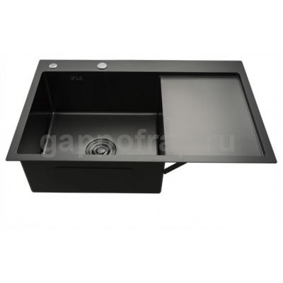 Мойка для кухни с коландером Gappo GS7850-6L 0,8 мм 780x500x215 мм, чёрный