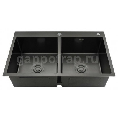 Мойка для кухни с коландером Gappo GS7246 0,8 мм 830x500x215 мм, чёрный