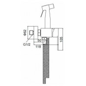 Смеситель Frap F20801-6 для душа с гигиенической лейкой, черный