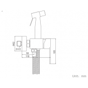 Смеситель Frap F20801-6 для душа с гигиенической лейкой, черный