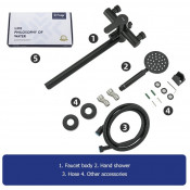 Смеситель Frap F20801-6 для душа с гигиенической лейкой, черный