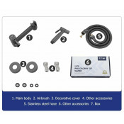 Смеситель Frap F7503-9 для душа с гигиенической лейкой, оружейная сталь