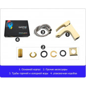 Смеситель для раковины Gappo G1007-3, золото