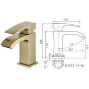 Смеситель для раковины Gappo G1007-3, золото