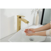 Смеситель для раковины высокий Gappo G1007-32, золото