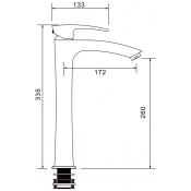 Смеситель для раковины высокий Gappo G1007-32, золото