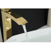 Смеситель для раковины высокий Gappo G1007-32, золото